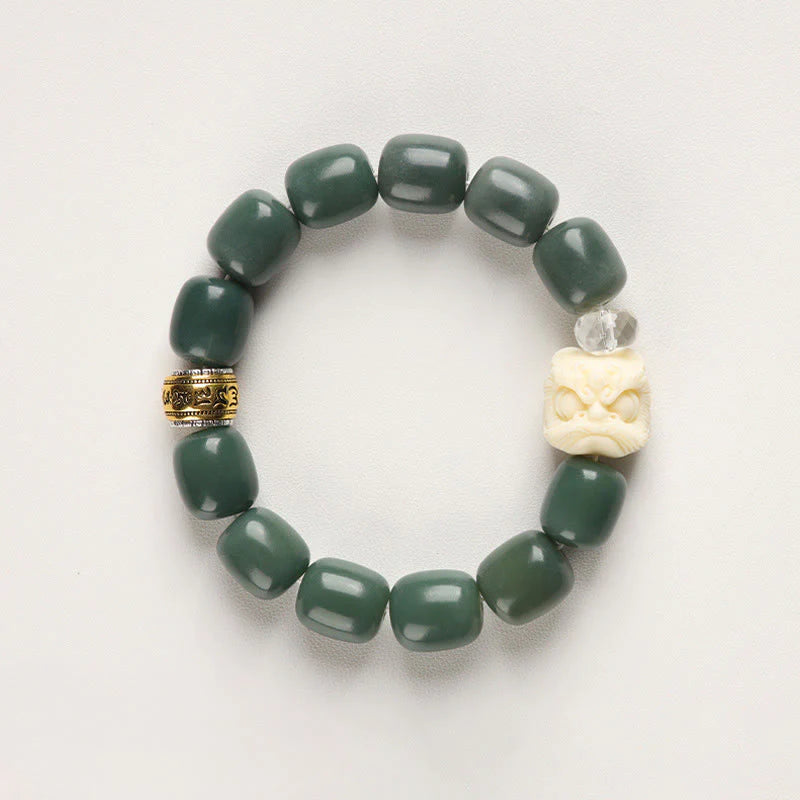 Buddha Stones Bodhi Seed Om Mani Padme Hum Lion Head Peace Bracelet