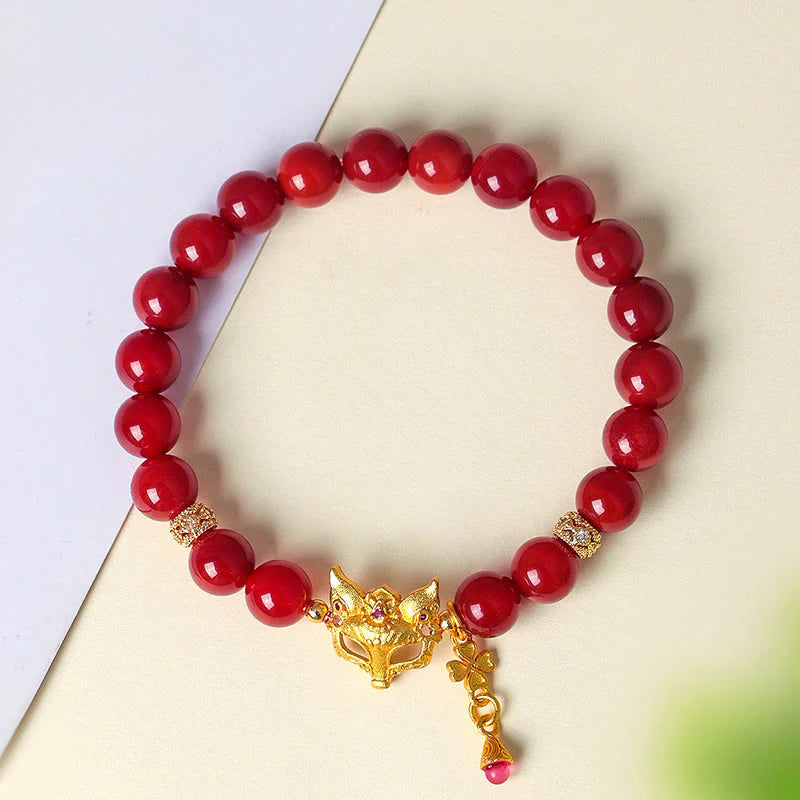 FREE Today: Positive and Success Nine Tailed Fox South Red Agate Bracelet