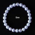 Buddha Stones Round Design Natural Blue Lace Agate Beaded Bracelet