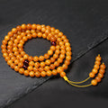 Buddha Stones Tibetan Amber Round Bead Mala