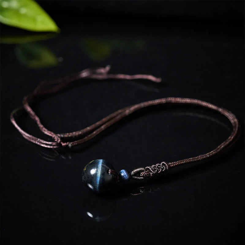 Buddha Stones Tiger's Eye Silver Sheen Obsidian Gold Sheen Obsidian Rainbow Obsidian Positive Necklace Pendant