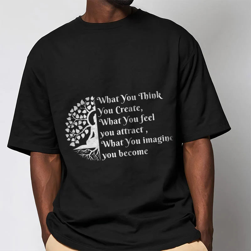 Buddha Stones Half-meditation Buddha Tree Tee T-shirt