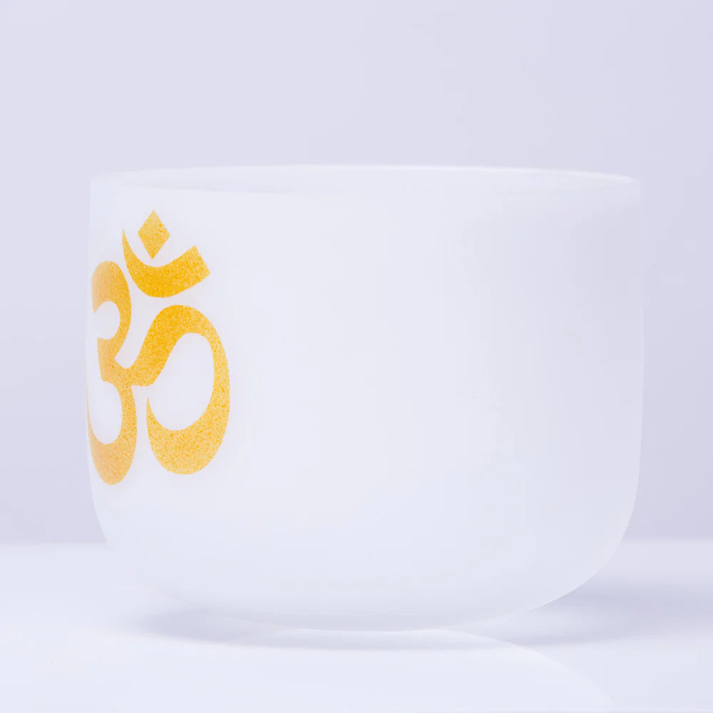 Buddha Stones OM Crystal Sound Bowl Meditation Handcrafted for Mindfulness and Protection Singing Bowl