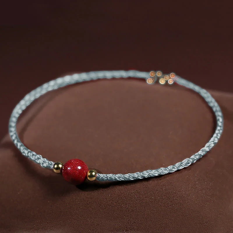 Buddha Stones Cinnabar Red String Blessing Keep Away Evil Spirits Bracelet
