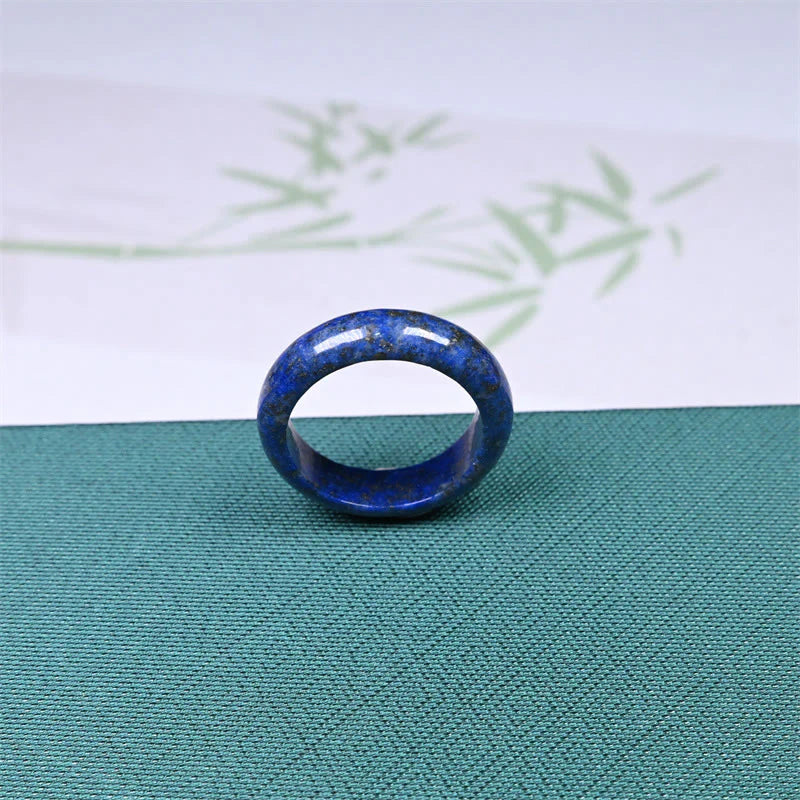 Buddha Stones Natural Lazurite Lapis Lazuli Self Care Ring