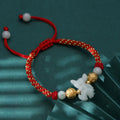 Buddha Stones Chinese Zodiac Jade Silver Beads Year Of The Horse Red String Luck Bracelet