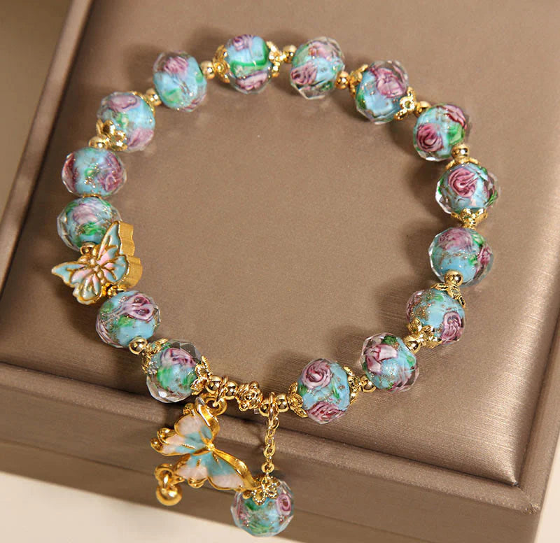 FREE Today: Love Freedom Butterfly Charm Rose Flower Liuli Bracelet