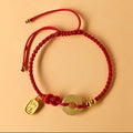 Buddha Stones Hetian Jade Peace Buckle Fu Character String Luck Bracelet