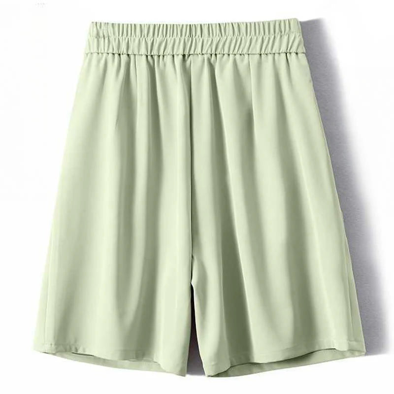 Buddha Stones Summer Casual Zipper Button Loose Plain Cotton Linen Women's Shorts With Pockets