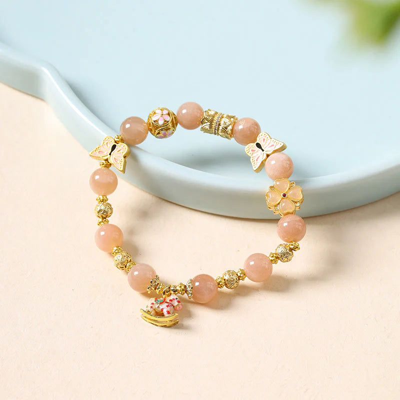 Buddha Stones Year Of The Horse South Red Agate Sun Stone Tourmaline Success Bracelet