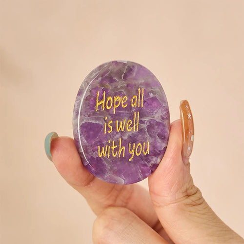 Buddha Stones Hope All Is Well With You Natural Amethyst Palm Stone Growth Crystal Decor