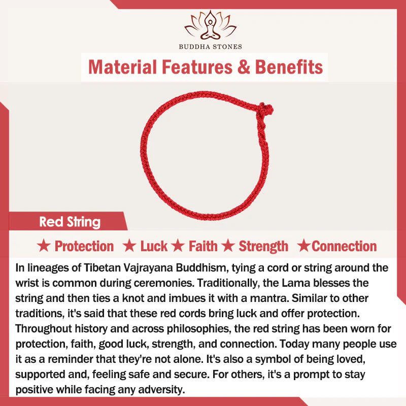 Buddha Stones 999 Sterling Silver Year of the Horse Fu Character Red String Cinnabar Luck Bracelet