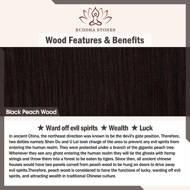Black Peach Wood Buddha Flower Calm Cure Decorations