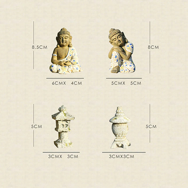 Buddha Stones Meditating Zen Buddha Serenity Resin Statue Figurine Home Decoration