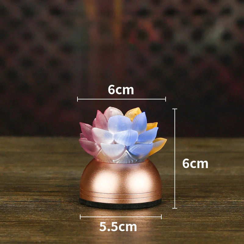 Buddha Stones Lotus Liuli Glass Copper New Begining Home Decoration