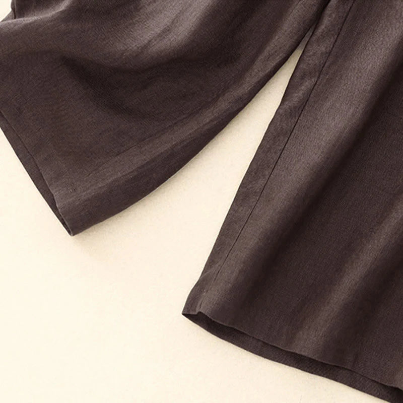 Buddha Stones Women's Spring Plain Simple 7-8 Length Cotton Pants With Pockets
