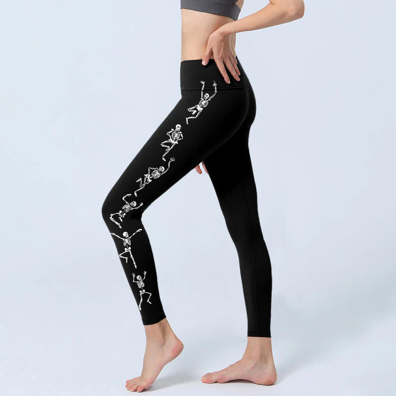 Buddha Stones The Lord Of The Corpse Forest  Skull Pattern Gym Leggings Women's Yoga Pants