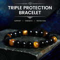 Buddha Stones Natural Tiger's Eye Obsidian Hematite Positive Powerful Bracelet