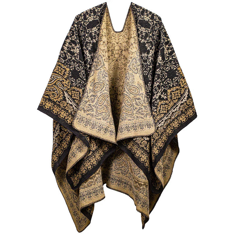 Buddha Stones Tibetan Color Contrast Design Paisley Floral Pattern Cozy Scarf Unisex Shawl
