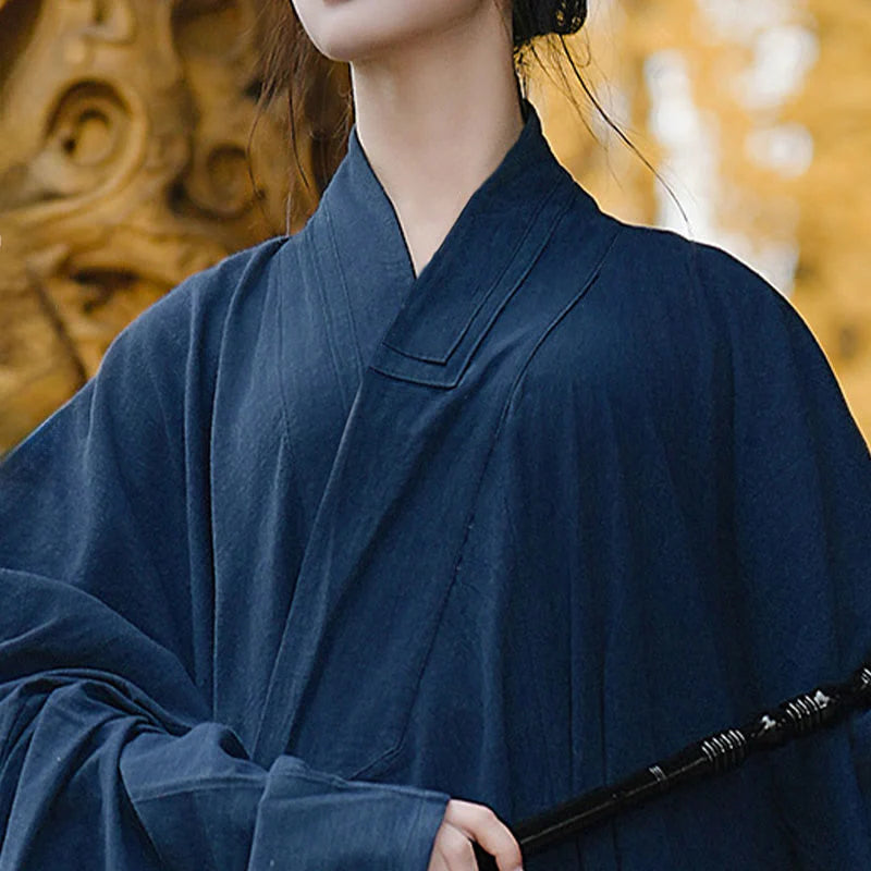Buddha Stones Fall Winter Wudang Traditional Tai Chi Martial Arts Ceremony Linen Long Sleeve Unisex Taoist Long Robe