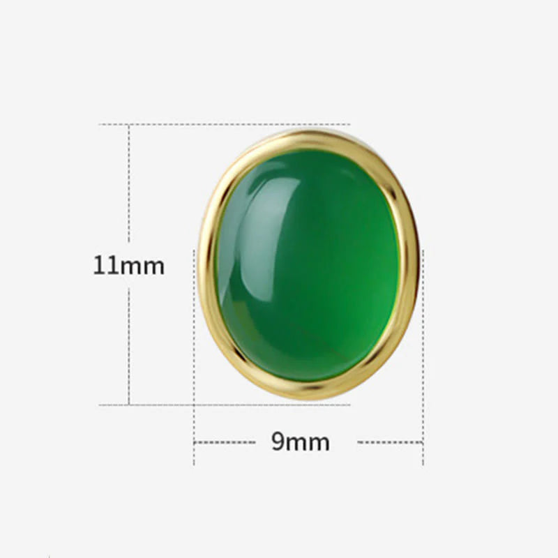 FREE Today: Strength and Blessing 925 Sterling Silver Golden Green Chalcedony Earrings