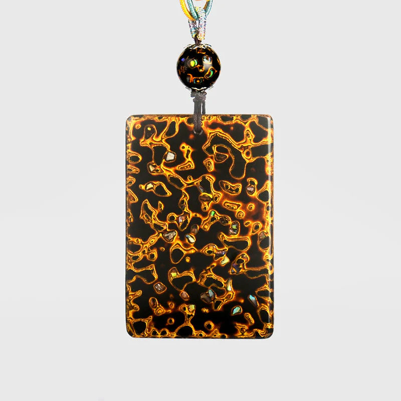 Buddha Stones Handcrafted Lacquer Craft Sandalwood Protection Pendant Necklace