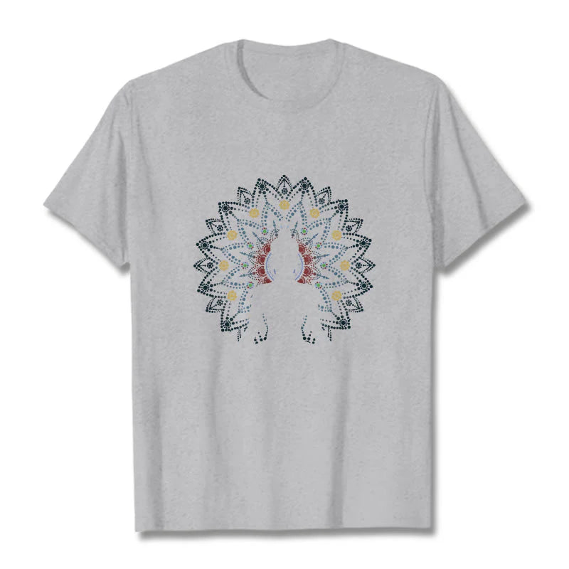 Buddha Stones Mandala Flower Seated Serene Buddha Pattern Tee T-shirt