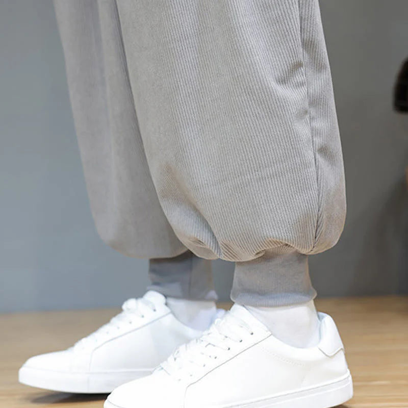 Buddha Stones Spring Solid Color Men's Ankle-Length Cotton Pants With Pockets
