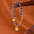 Buddha Stones Natural Blue Candy Agate Amulet Strength Bracelet