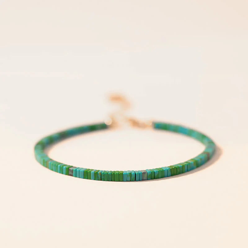 Buddha Stones Turquoise Beaded Friendship Strength Chain Bracelet