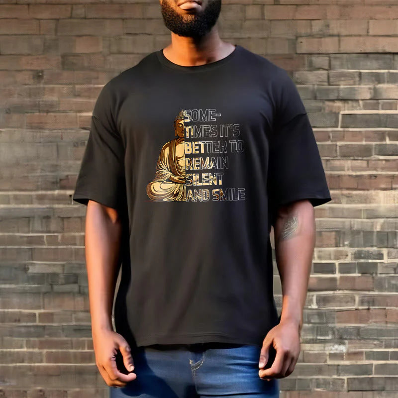 Buddha Stones Sometimes It's Better To Remain Silent And Smile Tee T-shirt