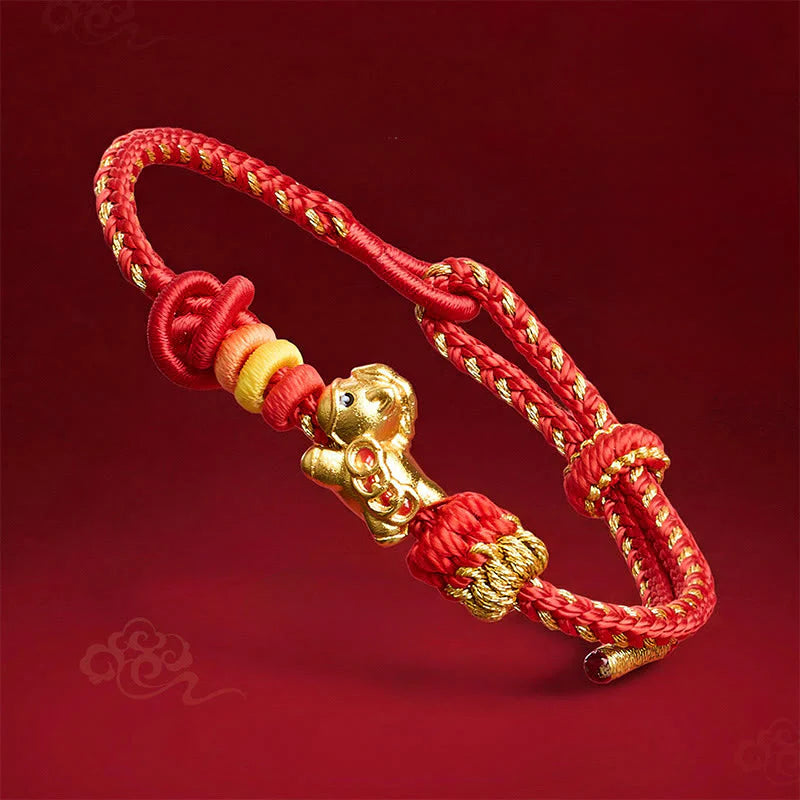 Buddha Stones Year Of The Horse Red String Concentration Bracelet