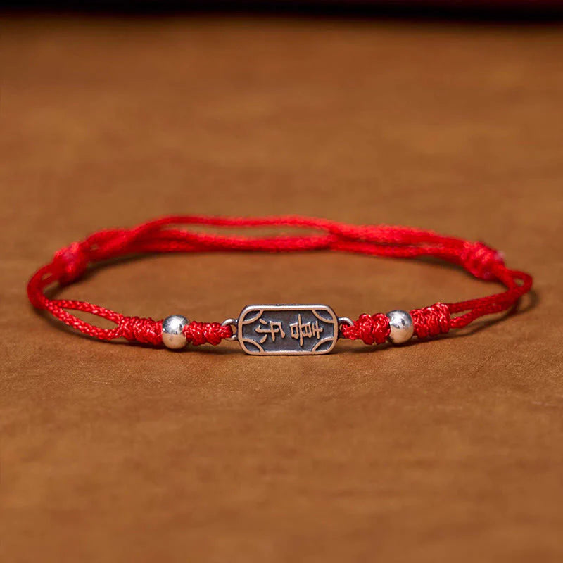 Buddha Stones Handmade 925 Sterling Silver Peace And Joy Safe Well Protection Braided Bracelet
