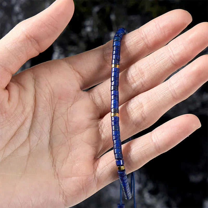 Buddha Stones Natural Lazurite Spacer Bead Positive Balance Bracelet
