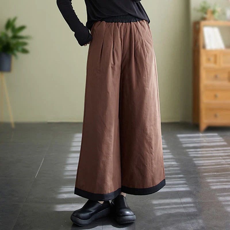 Buddha Stones Casual Plain Women's Wide Leg Pants With Pockets
