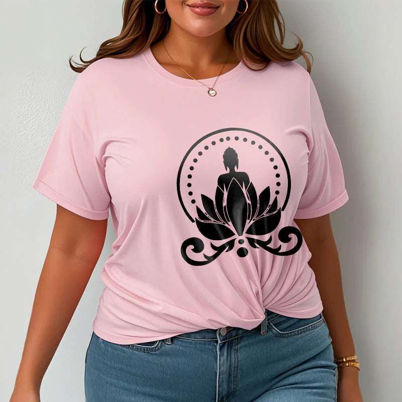 Buddha Stones Meditation Buddha Seated On A Lotus Flower Tee T-shirt