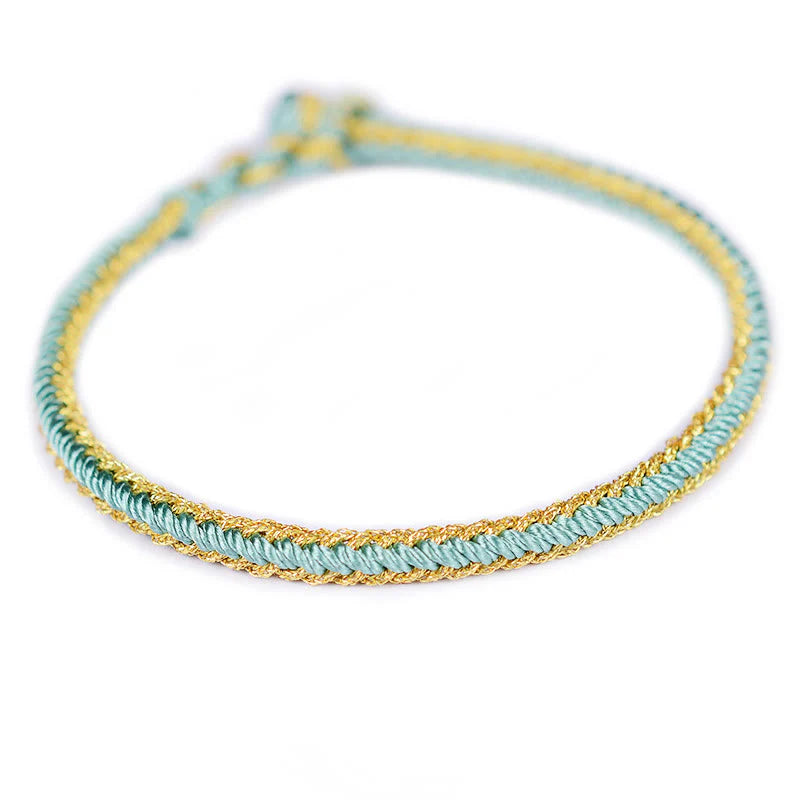 Buddha Stones Two-Color Rope Handcrafted Eight Thread Peace Knot Bracelet (Extra 30% Off | USE CODE: FS30)