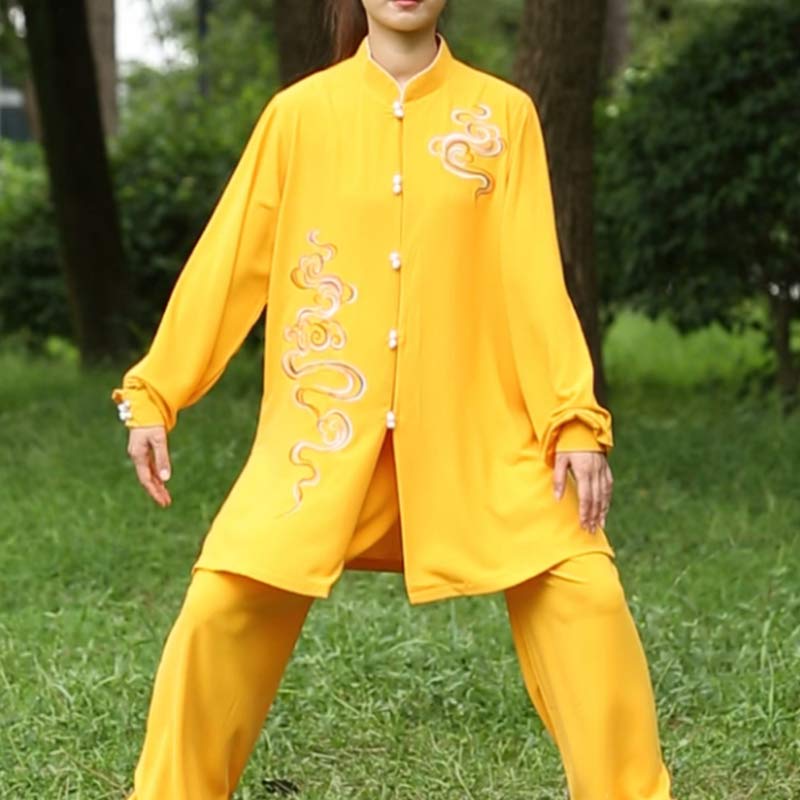 Buddha Stones Auspicious Clouds Embroidery Meditation Prayer Spiritual Zen Tai Chi Qigong Practice Unisex Clothing Set (Extra 30% Off | USE CODE: FS30)
