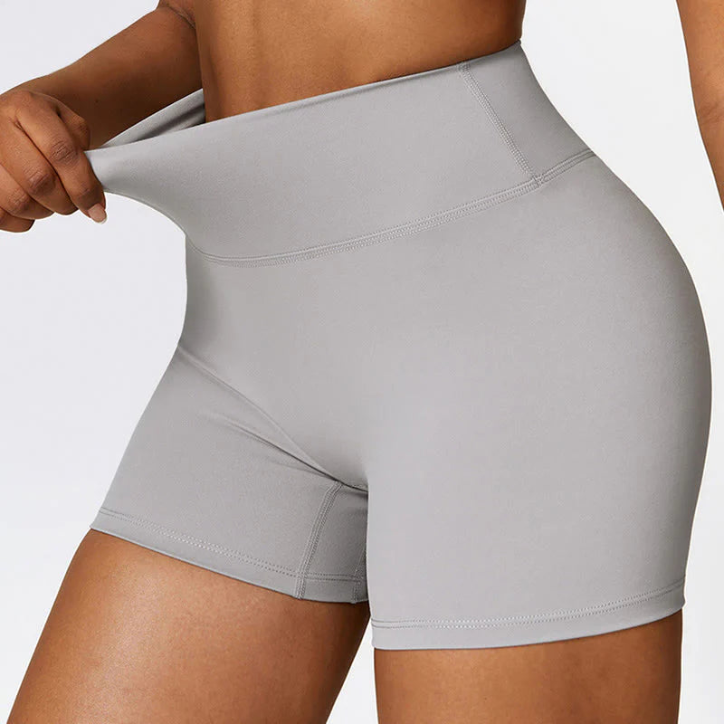 Buddha Stones Solid Color Crop Tank Top High Waist Shorts Sports Fitness Gym Yoga Outfits