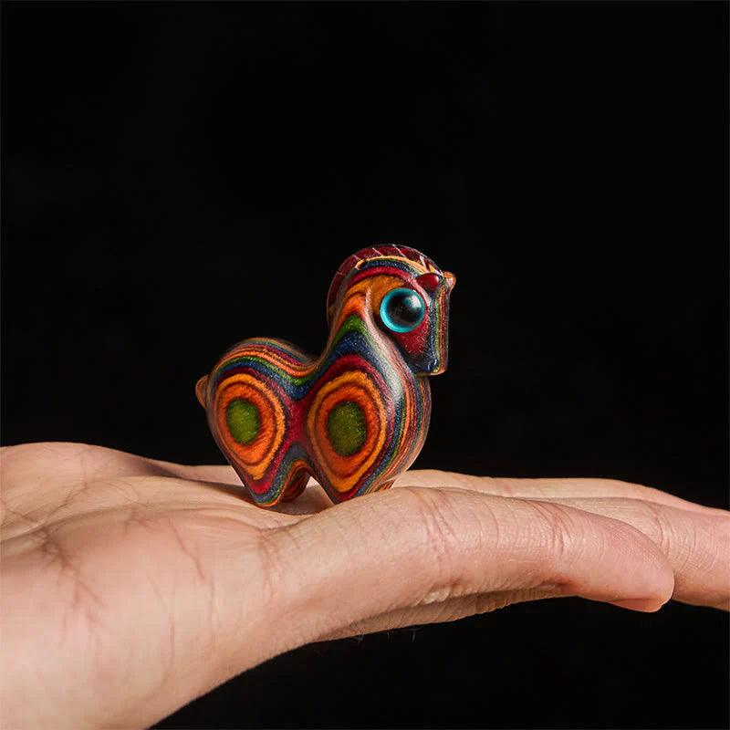 FREE Today: Reduce Stress and Positive Year Of The Horse Carved Tang Horse Rainbow Eucalyptus Desk Decoration