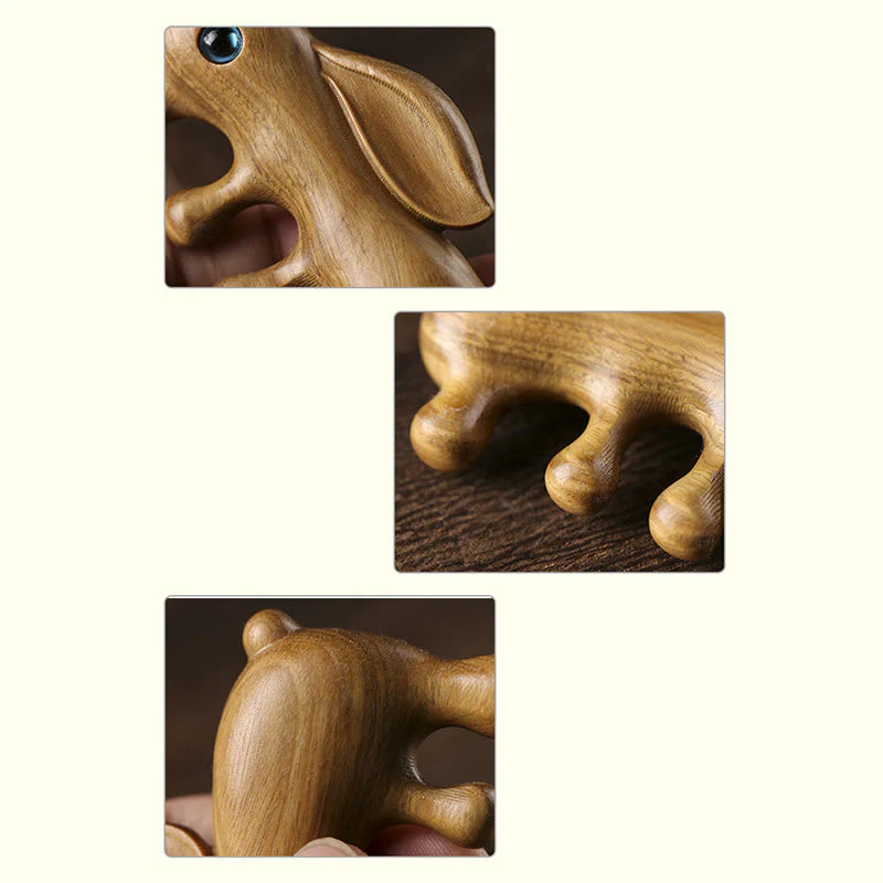 Small Leaf Red Sandalwood Green Sandalwood Lovely Bunny Relaxation Massage Comb