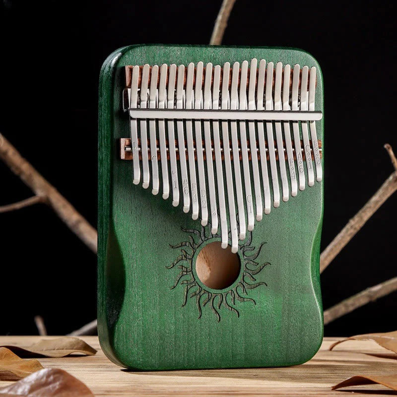 Buddha Stones Kalimba 17/21 Keys Thumb Piano Sun Pattern Maple Wood Beginners Portable Finger Piano