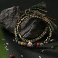 Buddha Stones Dragon Boat Festival Colorful Rope Lava Rock Fu Character Rice Dumplings Luck Braided Bracelet