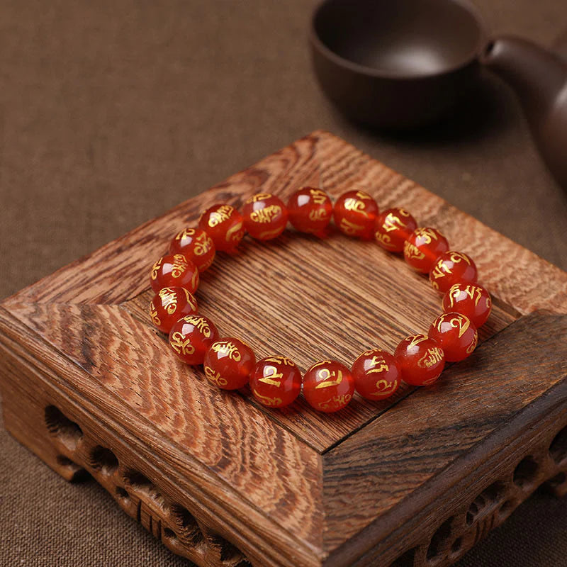 Buddha Stones Tibet White Crystal Black Onyx Om Mani Padme Hum Meditation Bracelet