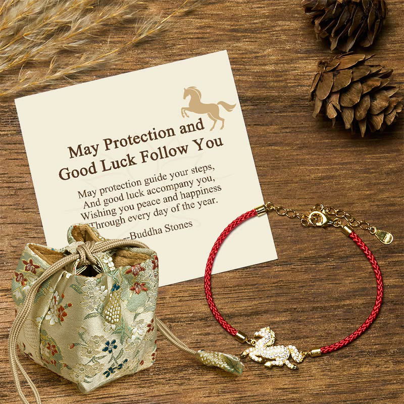 Buddha Stones May Protection and Good Luck Follow You Year of the Horse Includes Gift Message Card