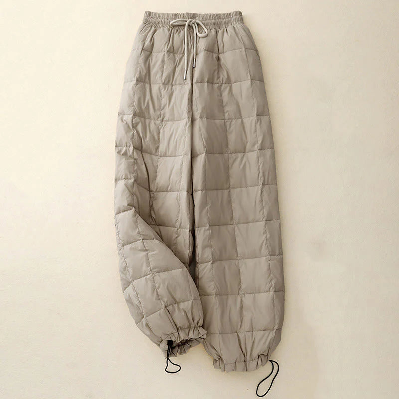 Buddha Stones Winter Drawstring Leg Opening Design Women's Cotton Pants With Pockets