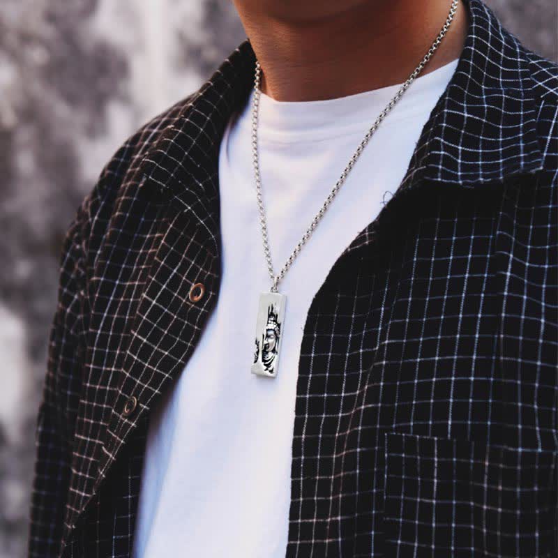 Buddha Stones Tathagata Buddha Strength Protection Amulet Lucky Vintage Style Pendant Necklace