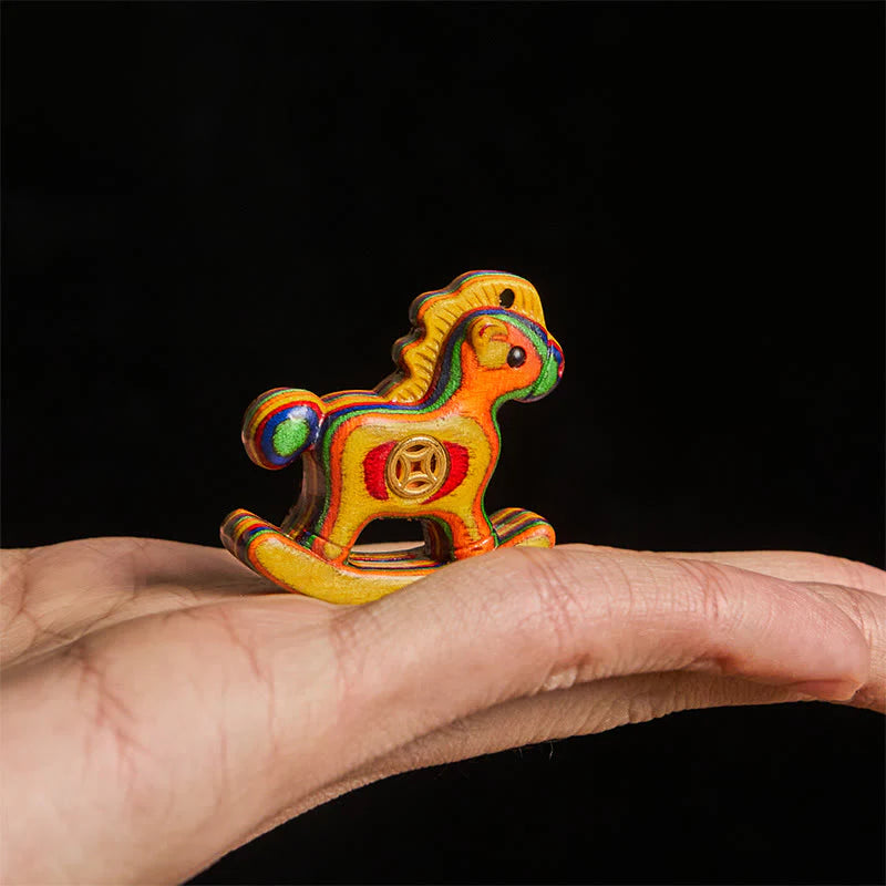 Buddha Stones Year of the Horse Copper Coin Rainbow Eucalyptus Creativity Desk Decoration