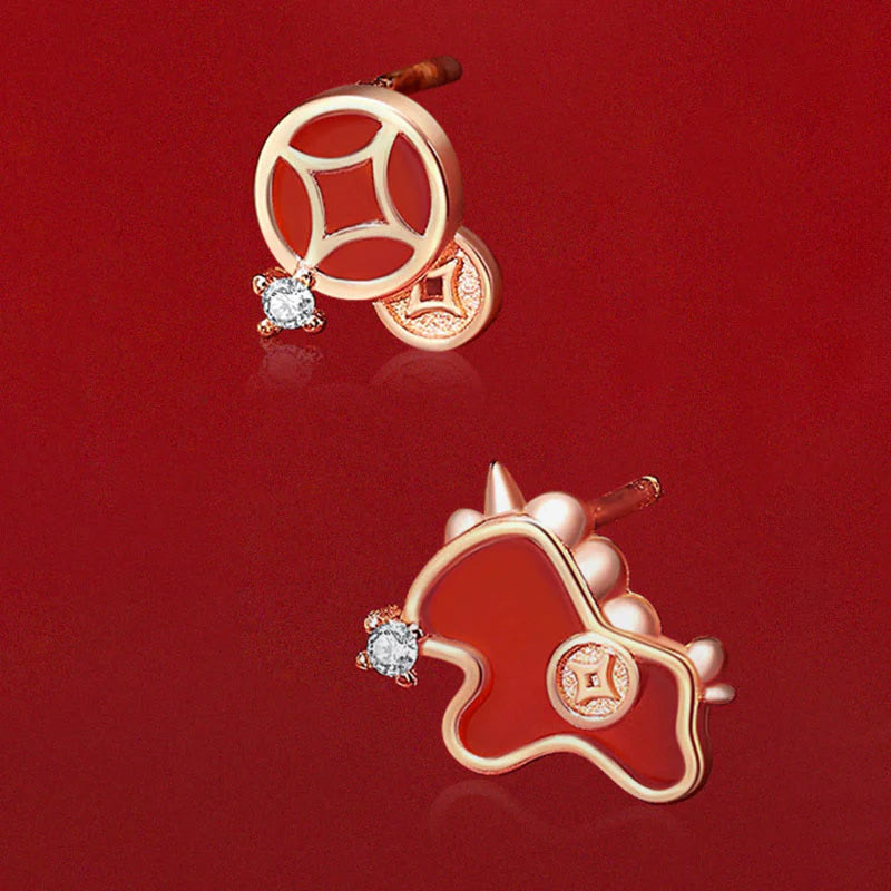Buddha Stones 925 Sterling Silver Year Of The Horse Coin Charm Red Agate Blessing Necklace Pendant