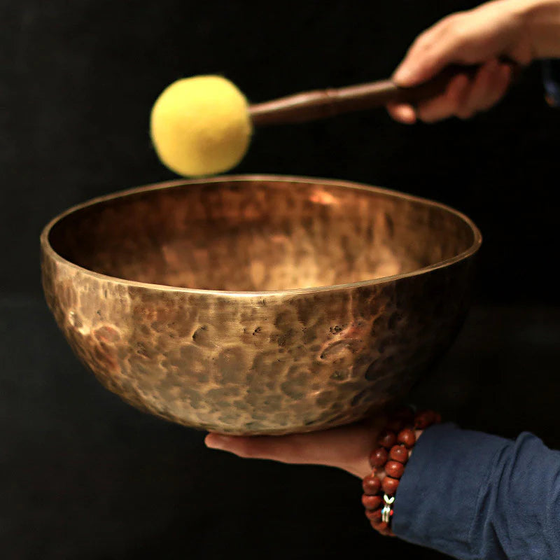 Buddha Stones Tibetan Sound Bowl Handcrafted for Healing and Meditation Positive Energy Singing Bowl Set